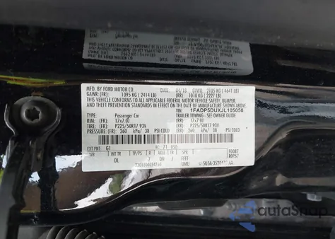 2018 Ford C-Max Hybrid Titanium из США, поврежденный, VIN 1FADP5DUXJL105058